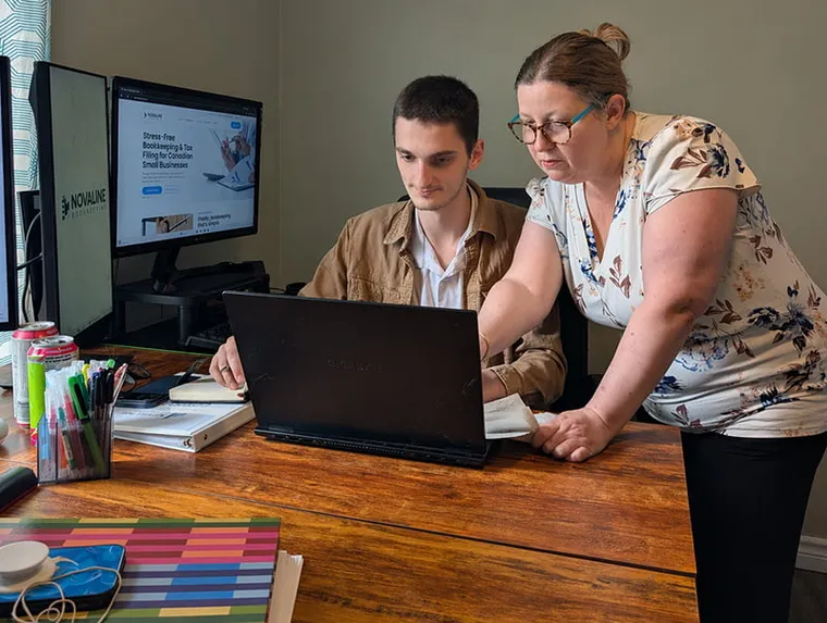 NovaLine Bookkeeping supporting a Nova Scotia business owner with bookkeeping services.